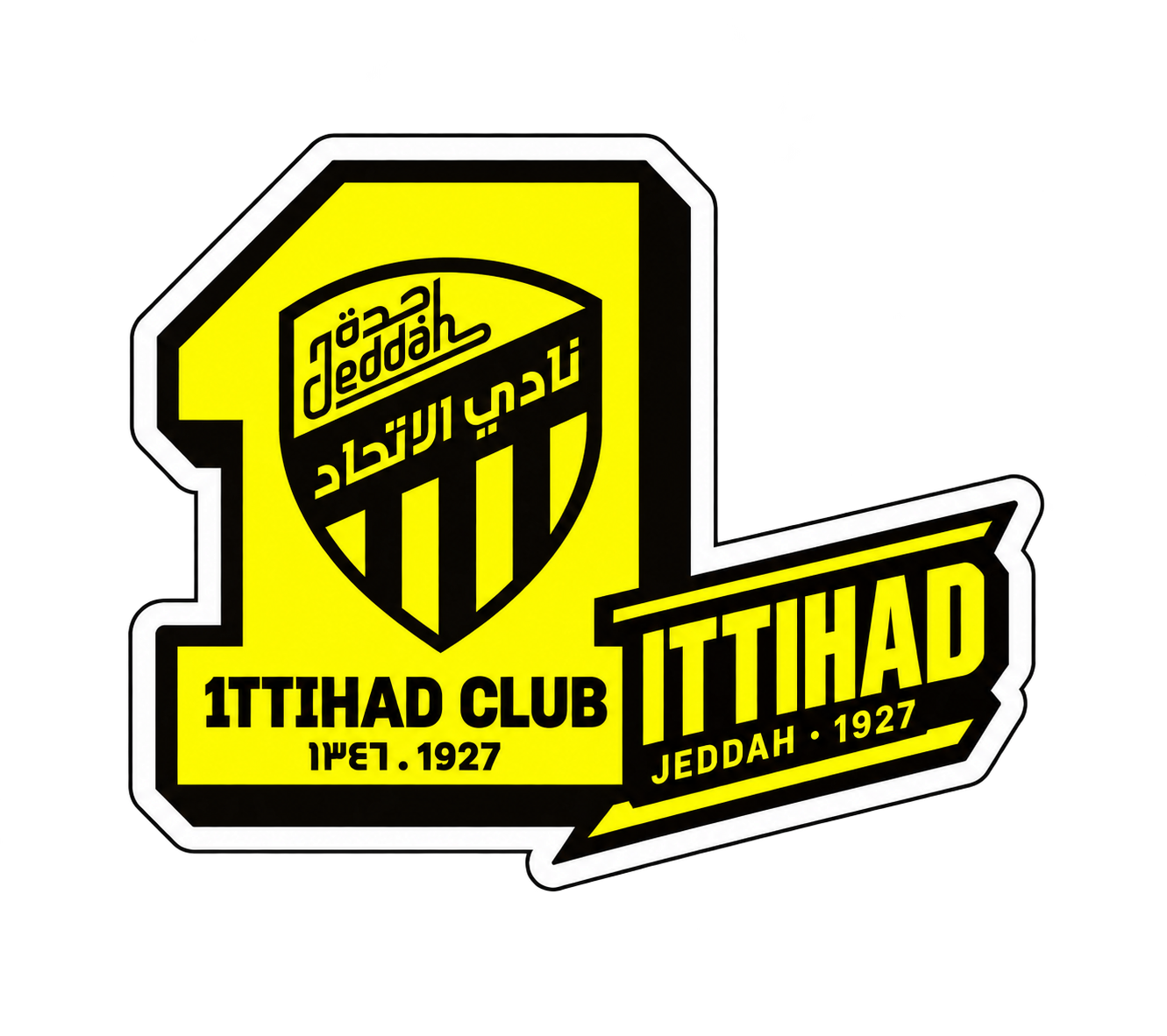 ستيكر الاتحاد مع شريط أسود وأصفر