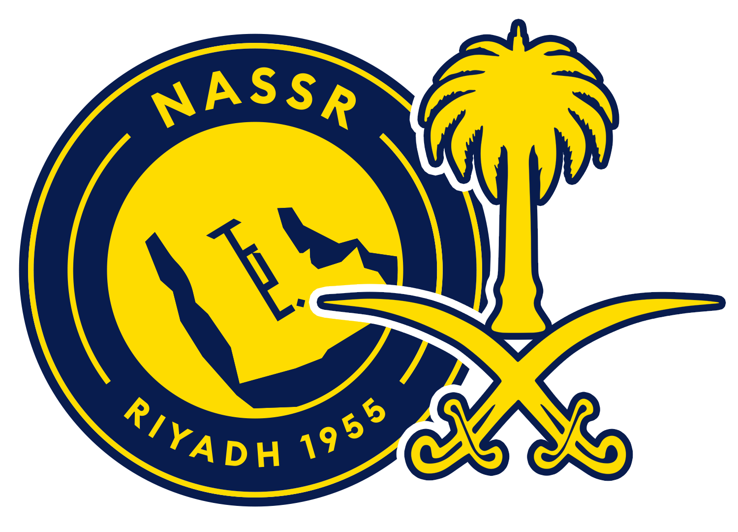 ستيكر شعار النصر مع الشعار السعودي