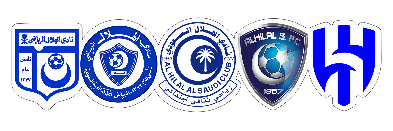 ستيكر خمسة شعارات للهلال عبر التاريخ