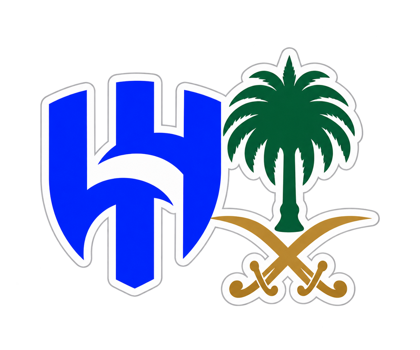 ستيكر شعار الهلال مع الشعار السعودي