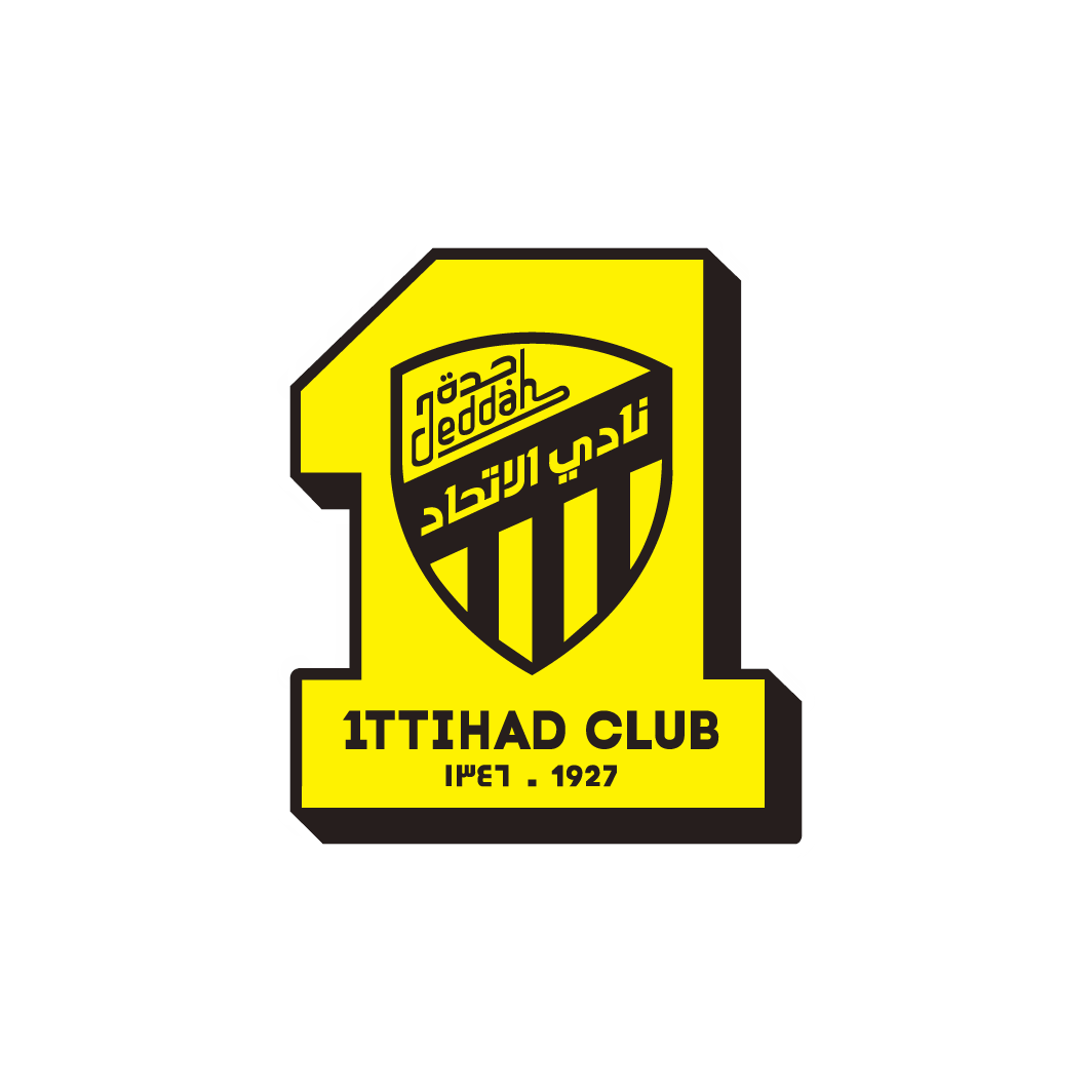 ستيكر شعار الاتحاد داخل رقم واحد أصفر