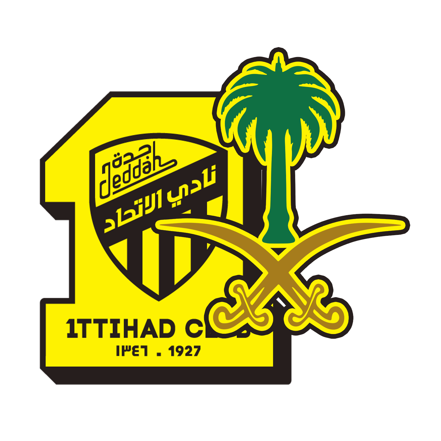 ستيكر الاتحاد مع الشعار السعودي