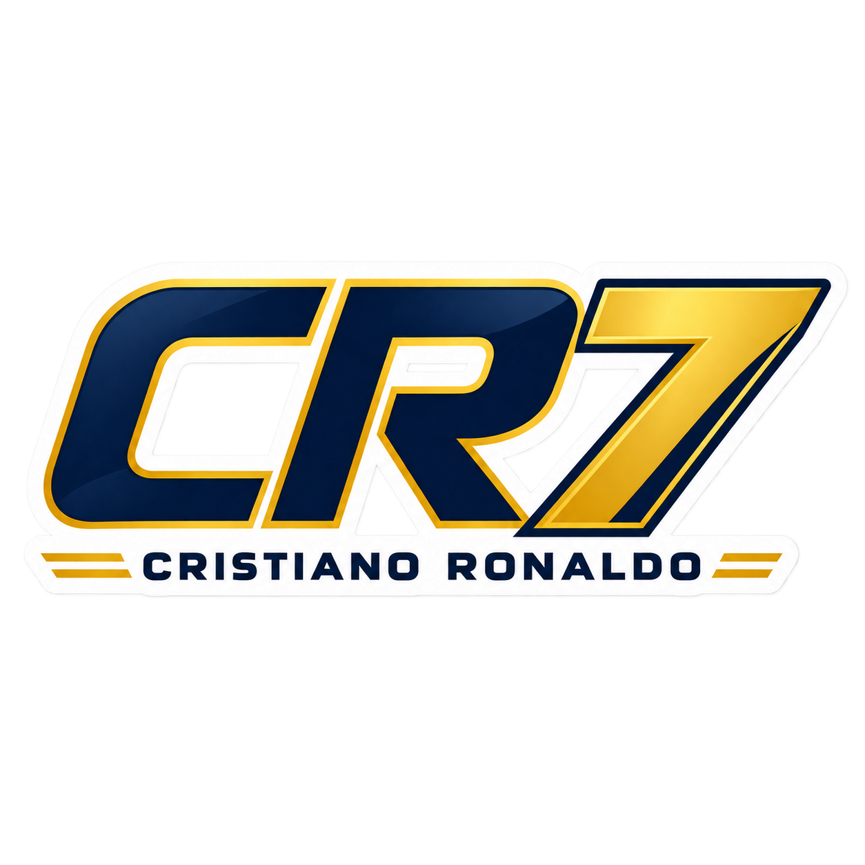 ستيكر CR7 كريستيانو رونالدو بالأزرق الداكن والذهبي