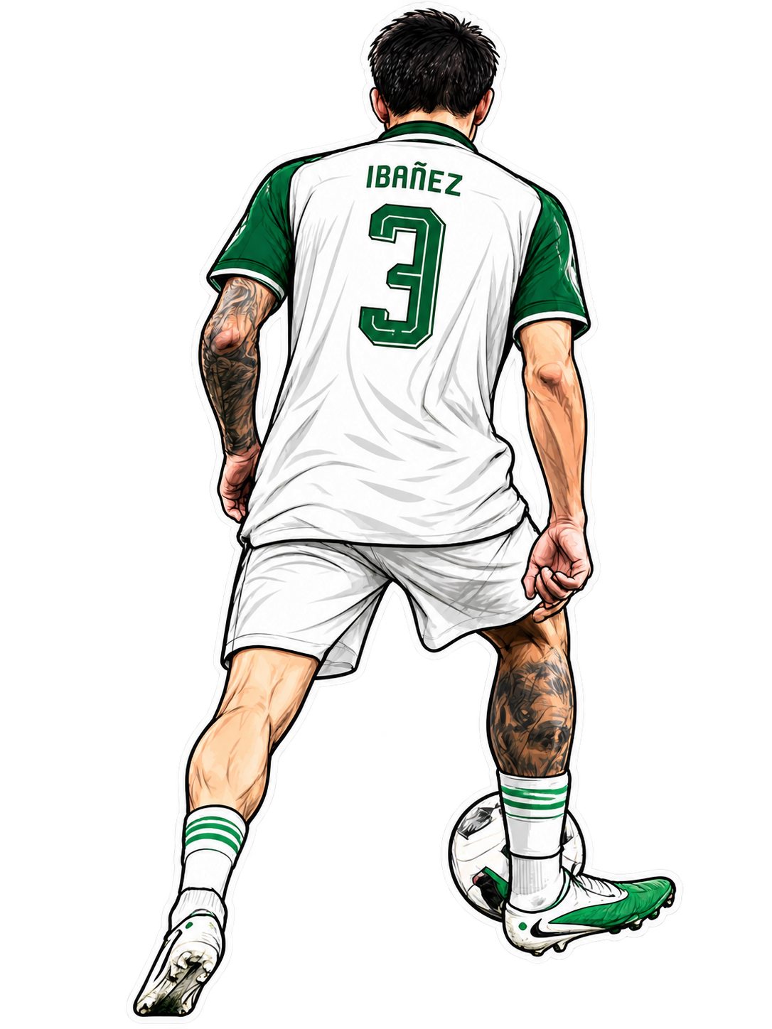 ستيكر لاعب الأهلي إيبانيز برقم 3 من الخلف